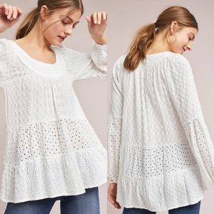 Anthropologie Meadow Rue Boho Eyelet Peasant Tunic